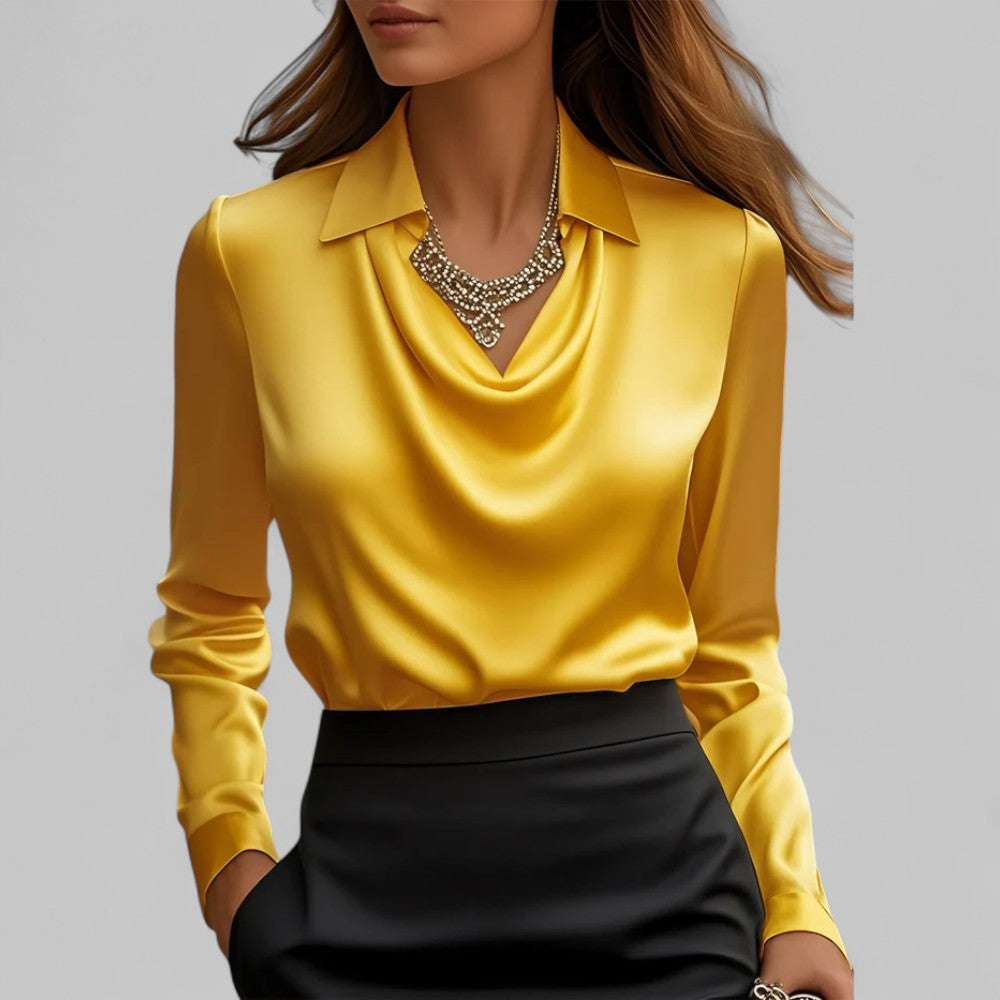CLAIRE LYON | BLOUSE EN SATIN DRAPÉE POUR FEMMES