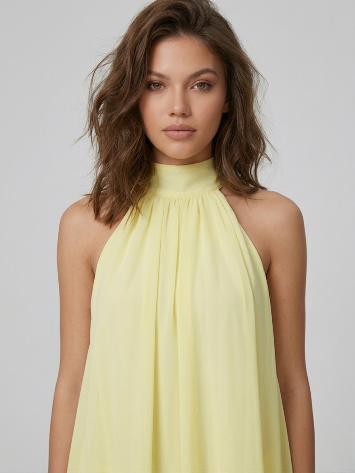 Robe Courte Femme Dos Nu Col Halter - Robe Volantée Hiver
