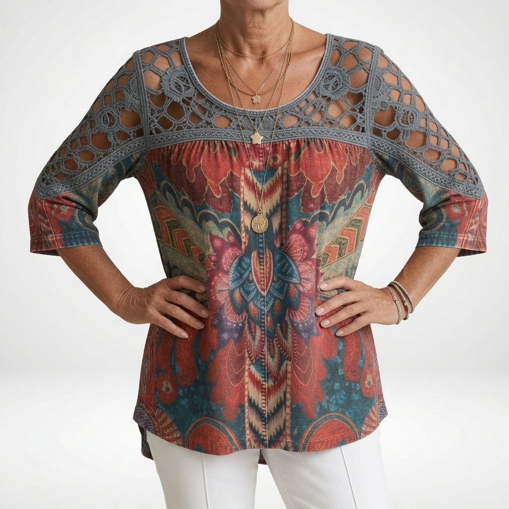 CLAIRE LYON | BLOUSE À IMPRIMÉ ETHNIQUE POUR FEMMES