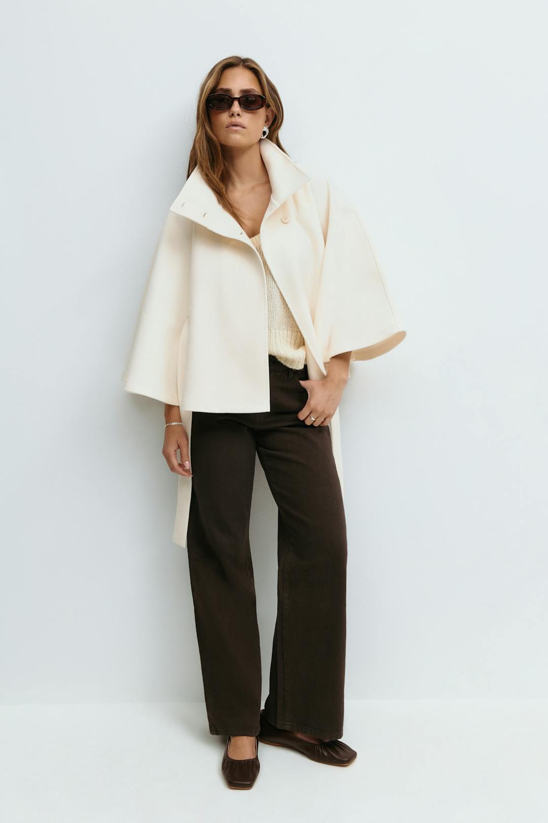 CLAIRE LYON | MANTEAU CAPE À CEINTURE POUR FEMMES