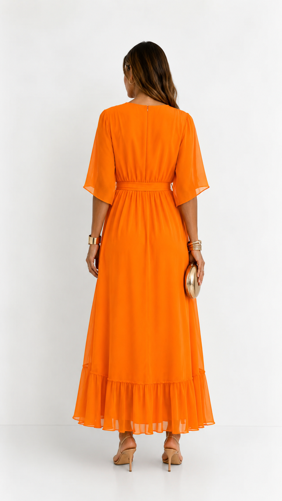 CLAIRE LYON | ROBE EN CHIFFON À ENVELOPPER POUR FEMMES