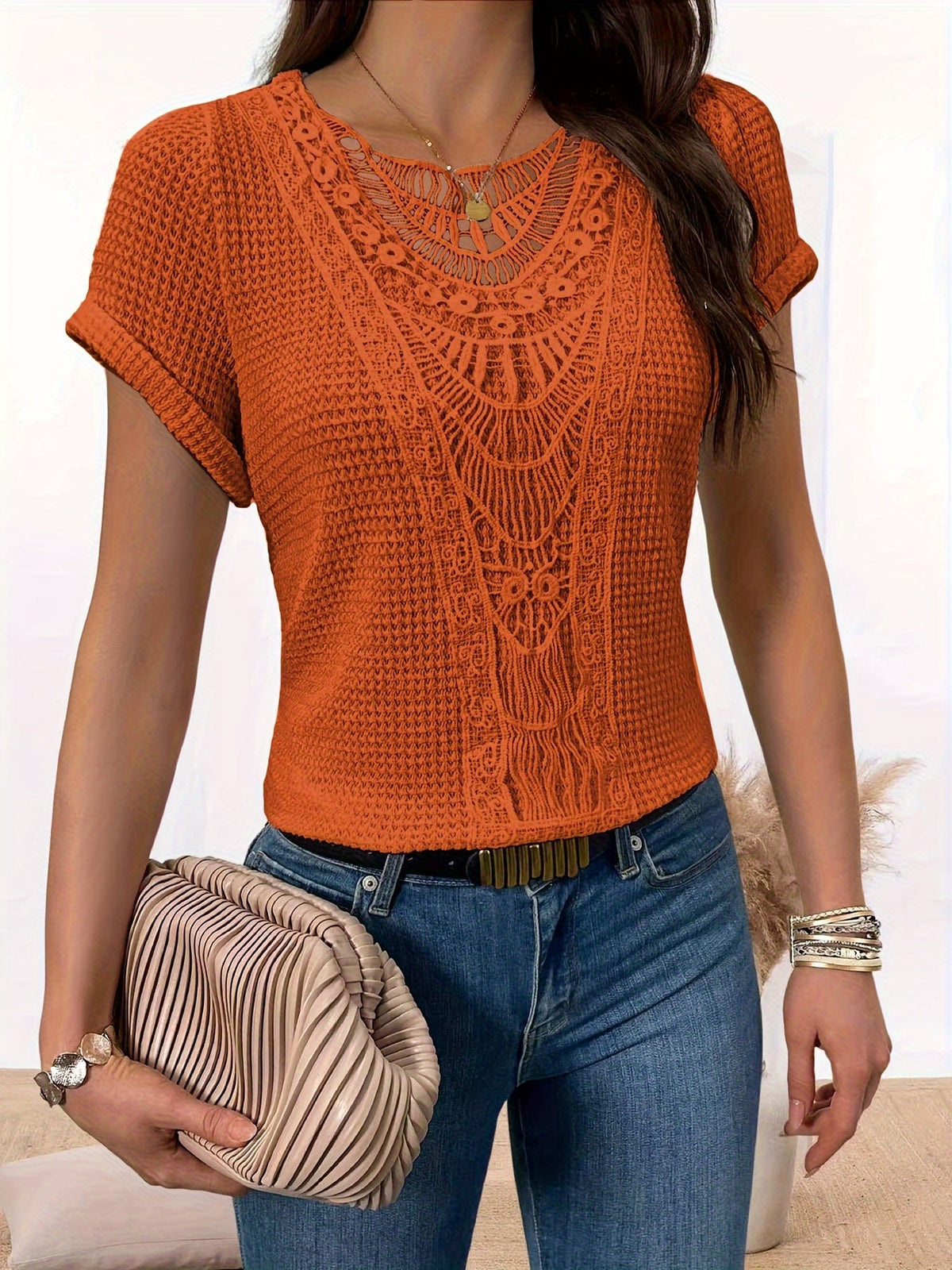 CLAIRE LYON | T-SHIRT EN DENTELLE POUR FEMMES