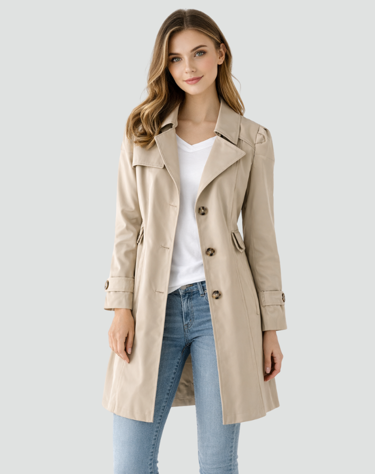 CLAIRE LYON | TRANCHÉE MANTEAU CLASSIQUE À REVERS POUR FEMMES