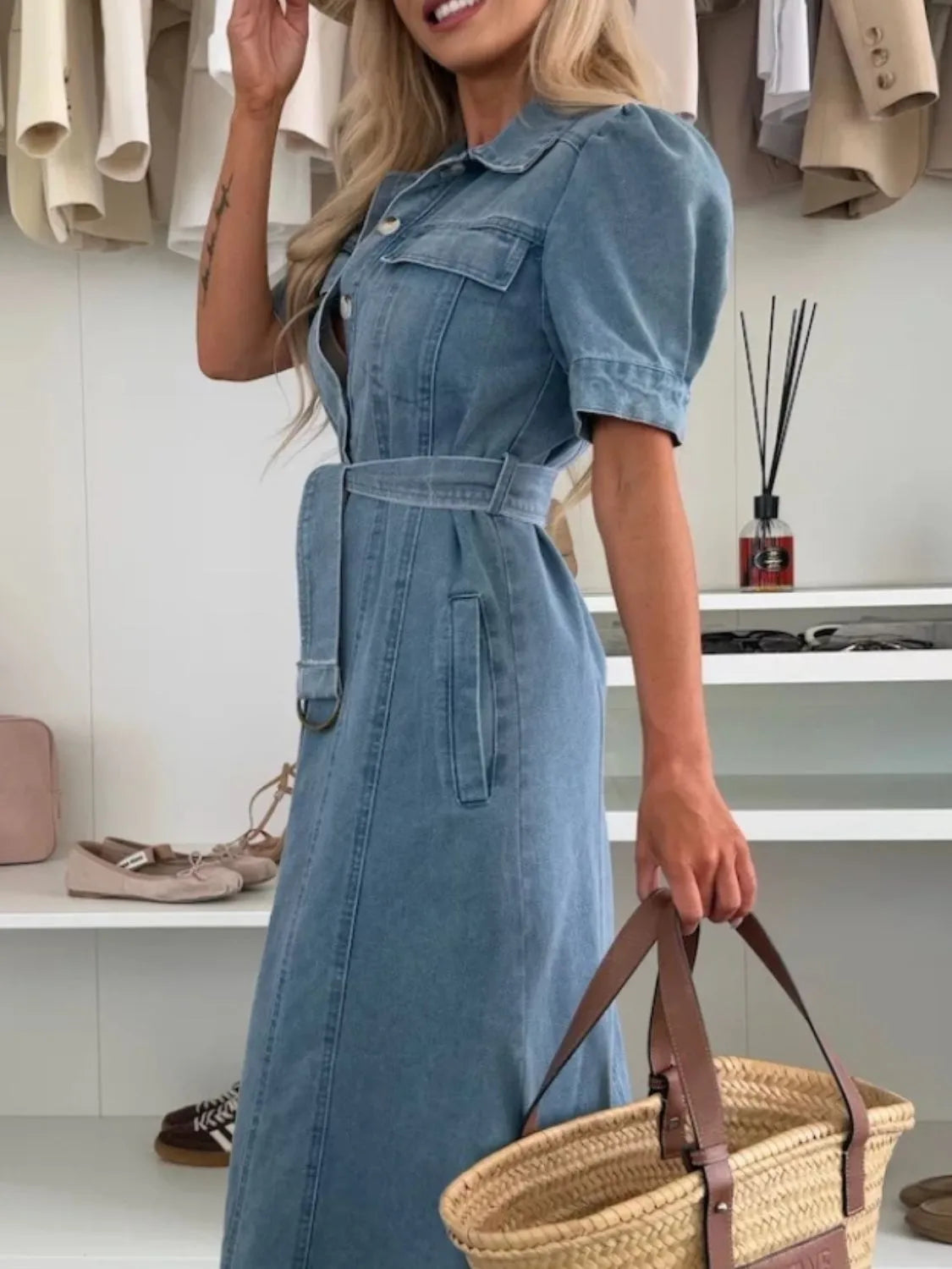 CLAIRE LYON | ROBE CHEMISE EN DENIM POUR FEMMES