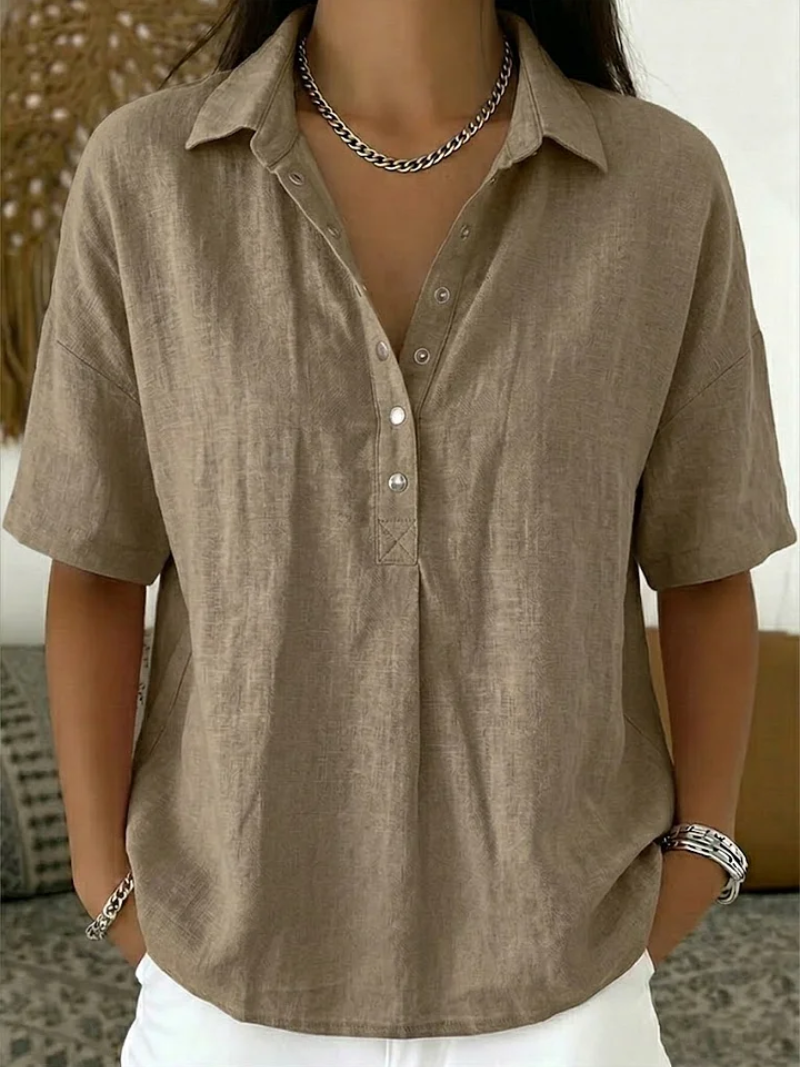 CLAIRE LYON | BLOUSE BOUTONNÉE COL V POUR FEMME
