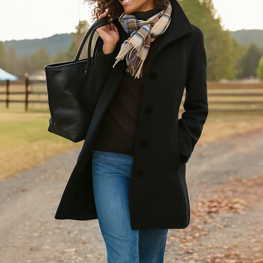 CLAIRE LYON | MANTEAU EN MAILLE À COUPE DROITE POUR FEMMES