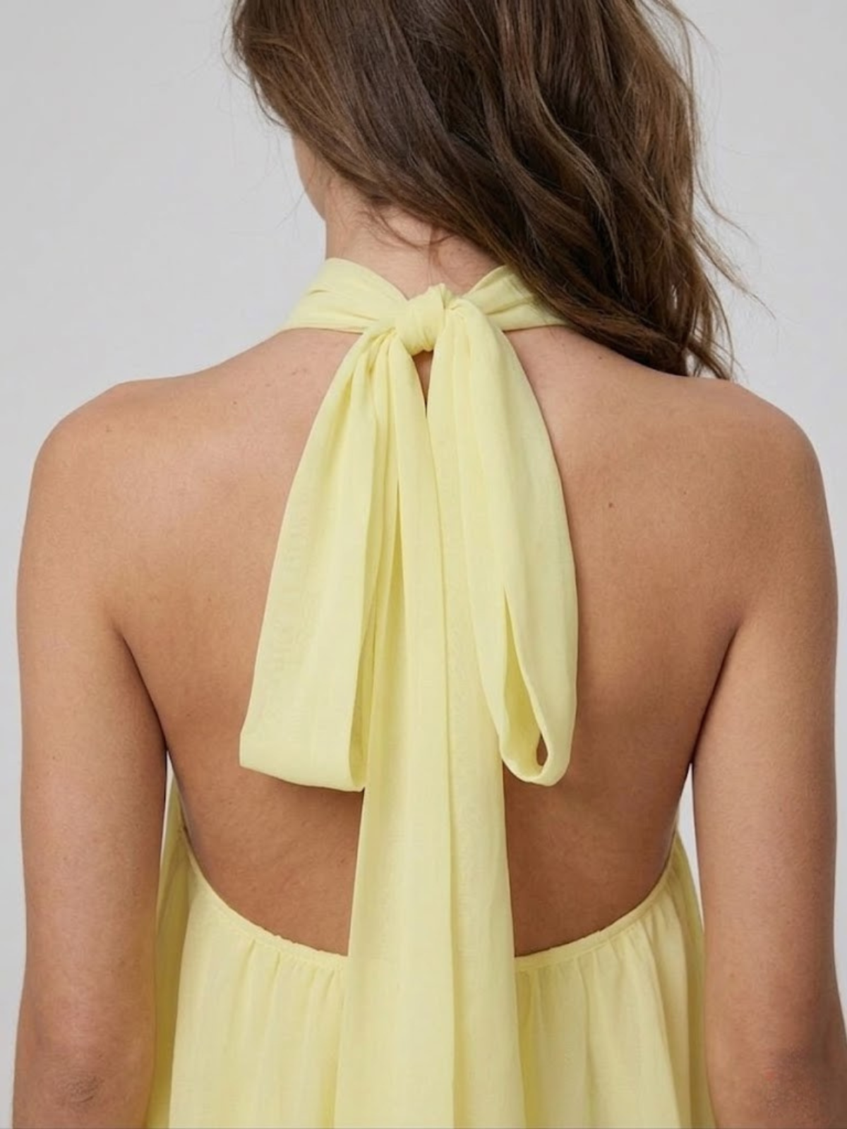 Robe Courte Femme Dos Nu Col Halter - Robe Volantée Hiver