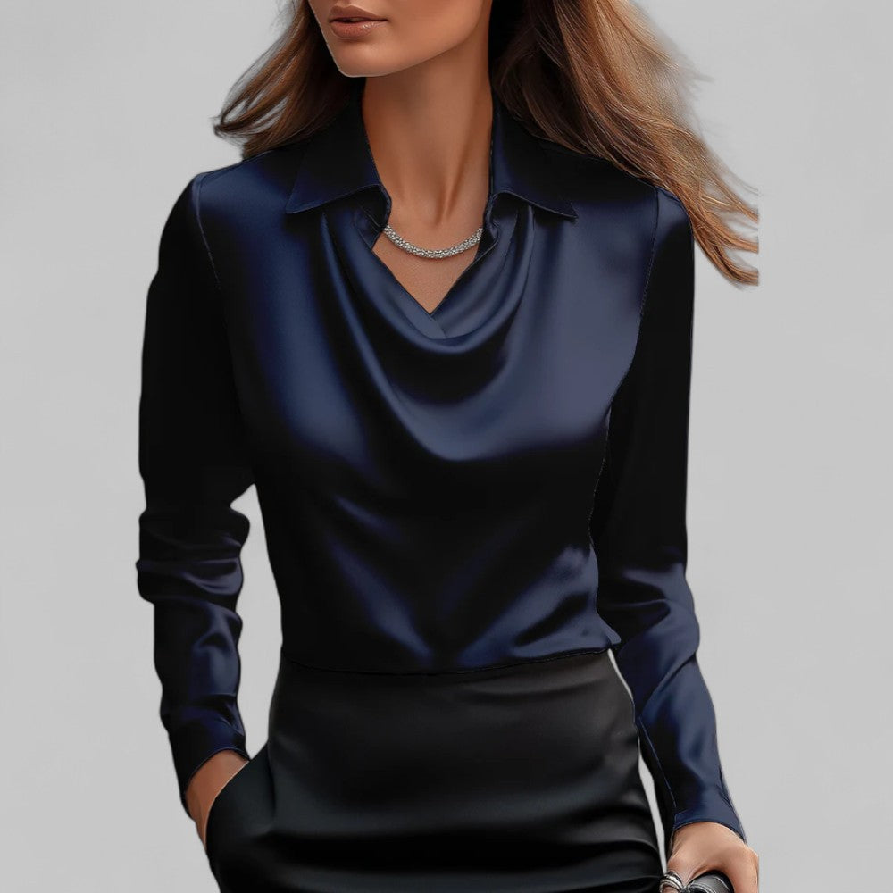 CLAIRE LYON | BLOUSE EN SATIN DRAPÉE POUR FEMMES