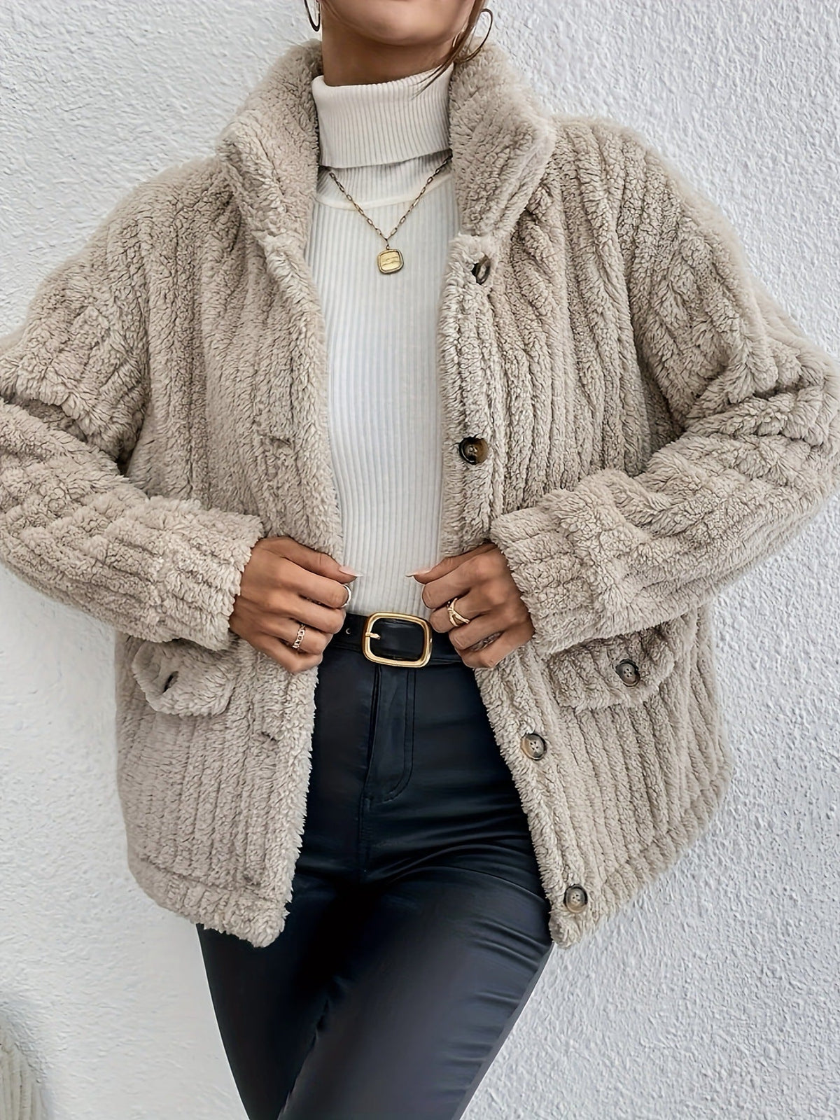 Nova | Cardigan à Boutons en Velours Double Face