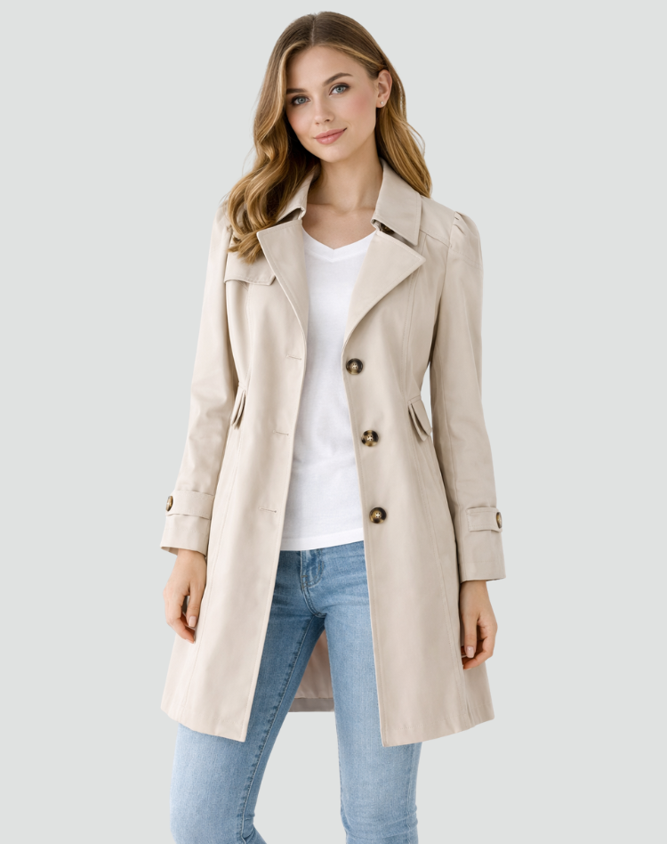 CLAIRE LYON | TRANCHÉE MANTEAU CLASSIQUE À REVERS POUR FEMMES