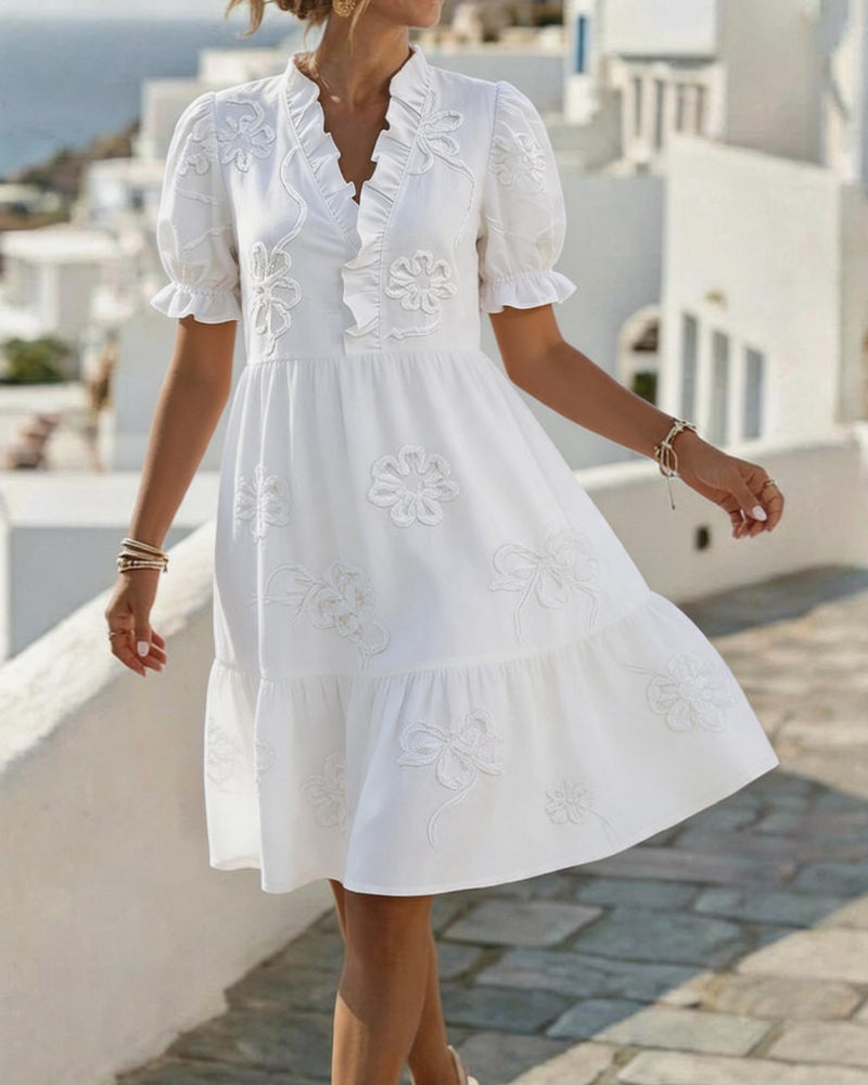 CLAIRE LYON | ROBE À VOLANTS BRODÉE POUR FEMMES