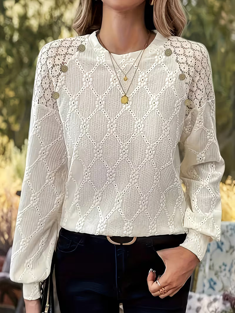 CLAIRE LYON | BLOUSE TISSÉE COL ROND POUR FEMMES