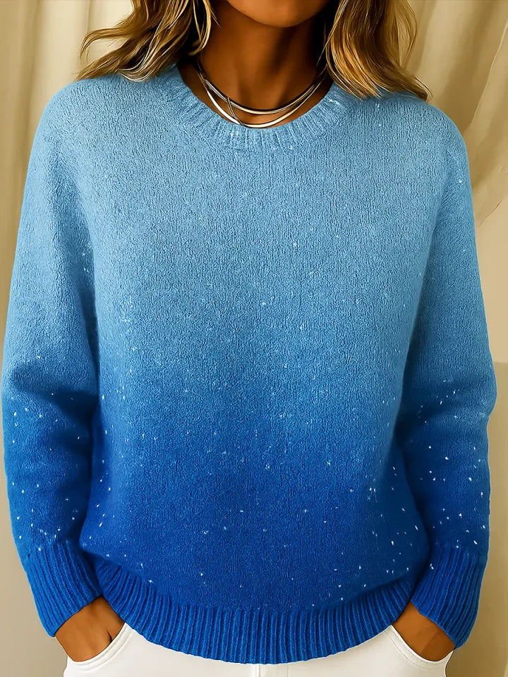 Pull en tricot dégradé ombré pour femme doux et élégant