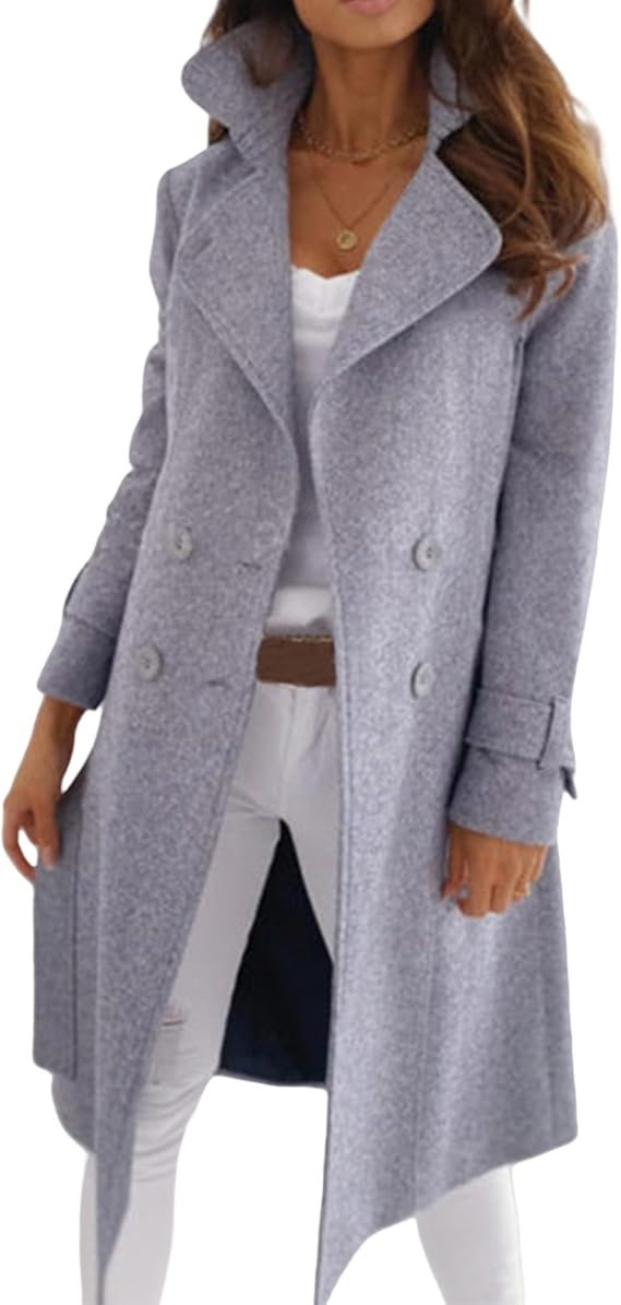 Manteau Élégant Femme En Maille Avec Fermeture À Boutons