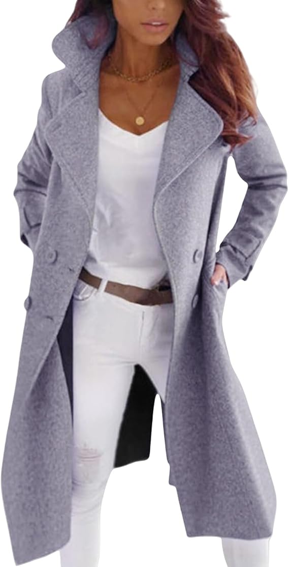Manteau Élégant Femme En Maille Avec Fermeture À Boutons