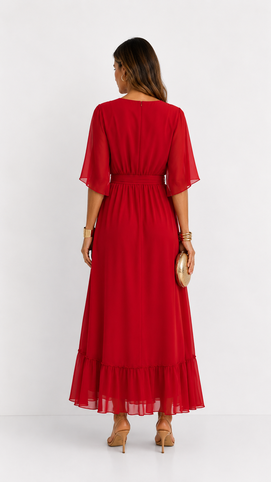 CLAIRE LYON | ROBE EN CHIFFON À ENVELOPPER POUR FEMMES