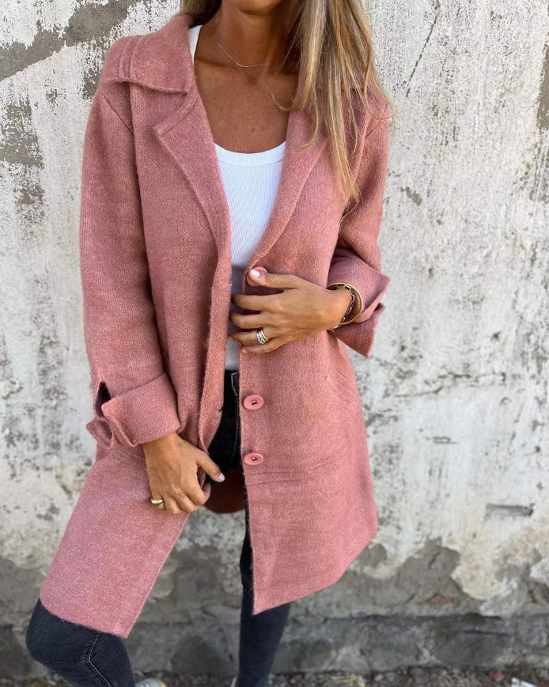 MAILA - Manteau long décontracté avec revers