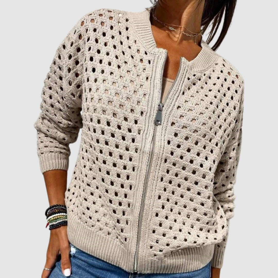 CLAIRE LYON | GILET ZIPPE TRICOTÉ POUR FEMMES