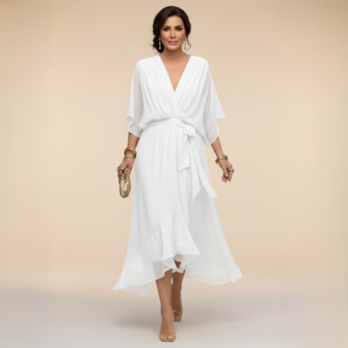 CLAIRE LYON | ROBE EN CHIFFON V POUR FEMMES