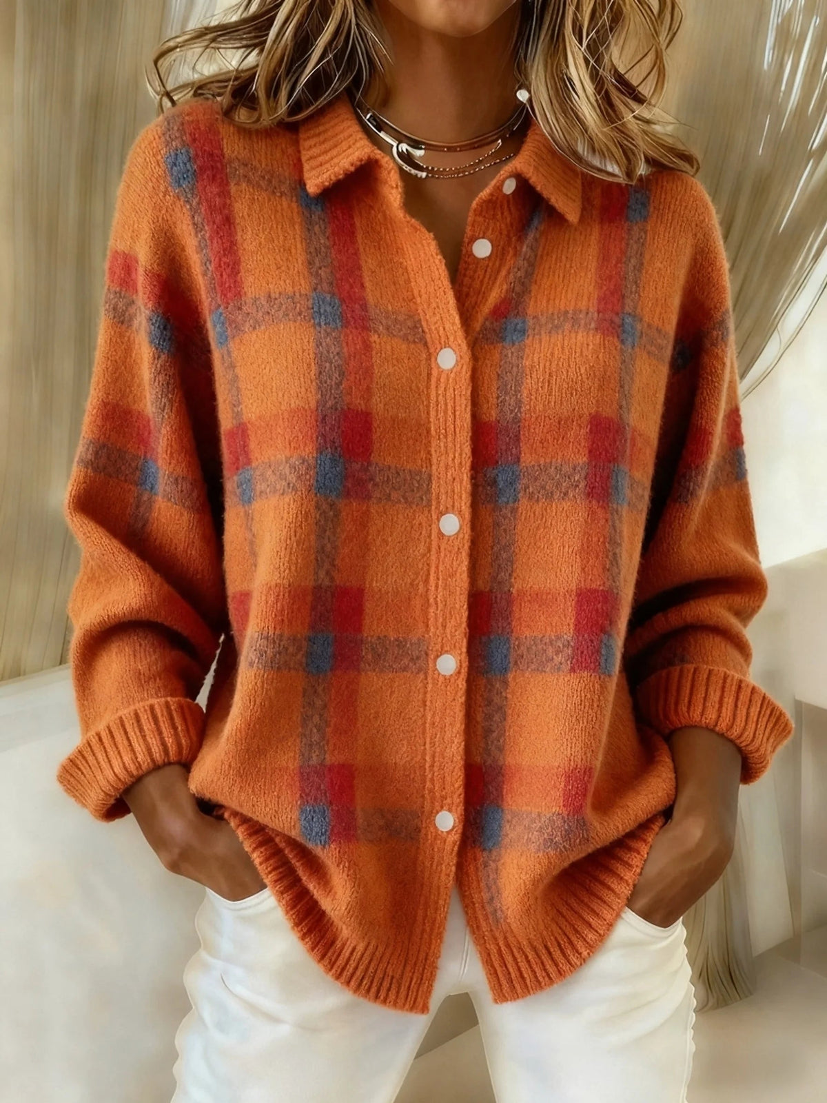Gilet à carreaux femme chaud et léger – style cosy, coupe flatteuse et élégance décontractée