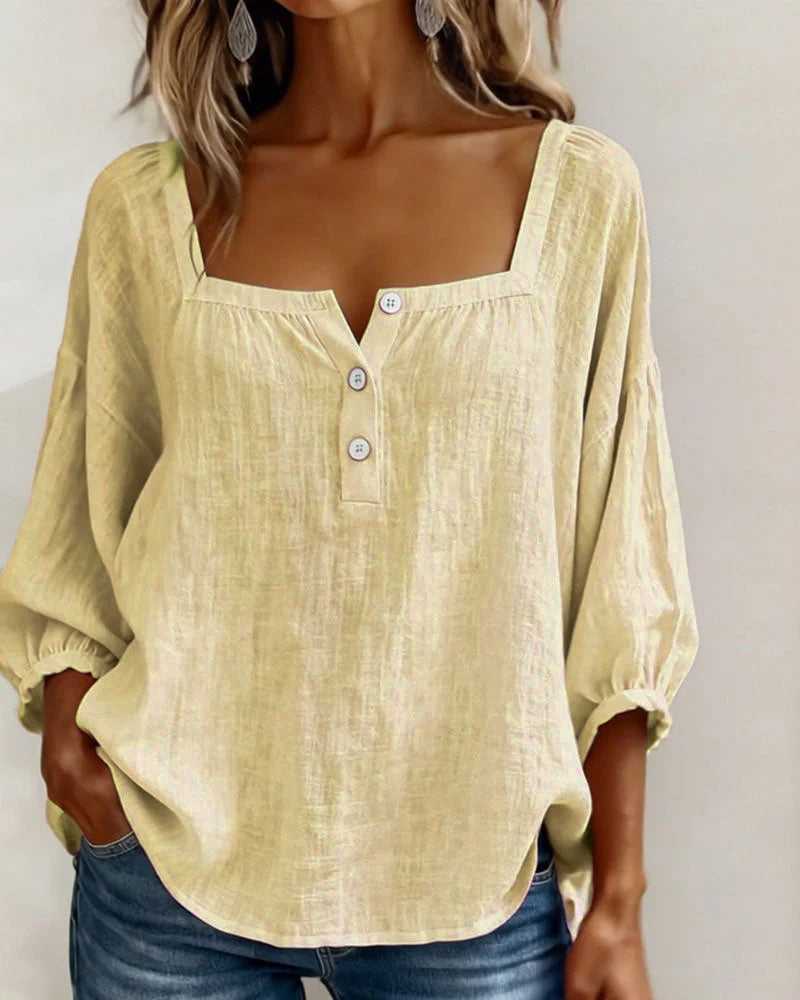 CLAIRE LYON | BLOUSE À COL CARRE POUR FEMMES