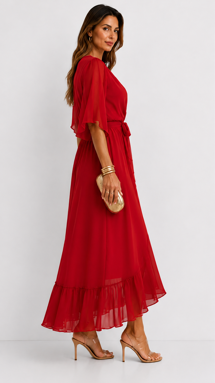 CLAIRE LYON | ROBE EN CHIFFON À ENVELOPPER POUR FEMMES