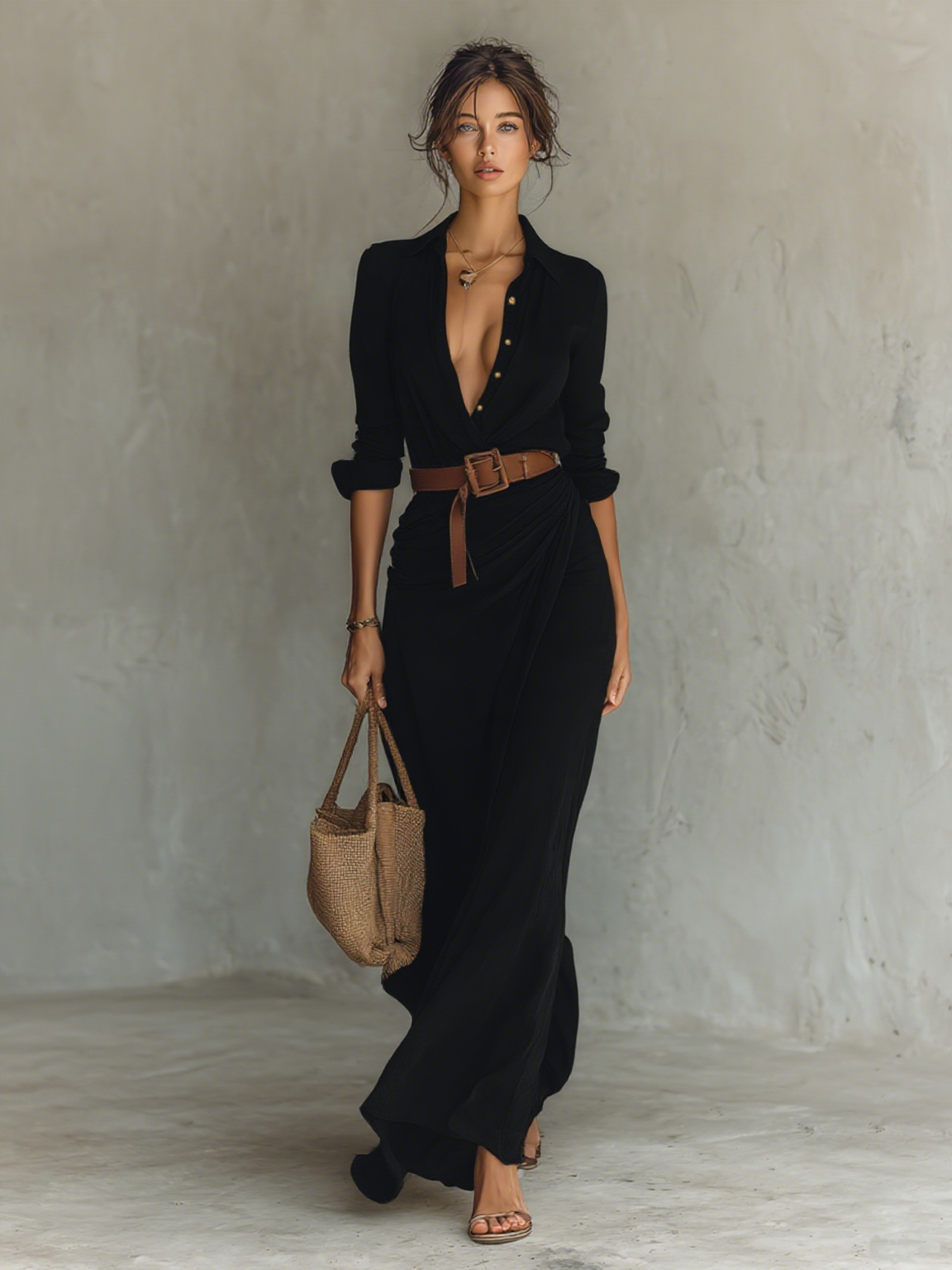 CLAIRE LYON | ROBE MAXI À CEINTURE POUR FEMMES