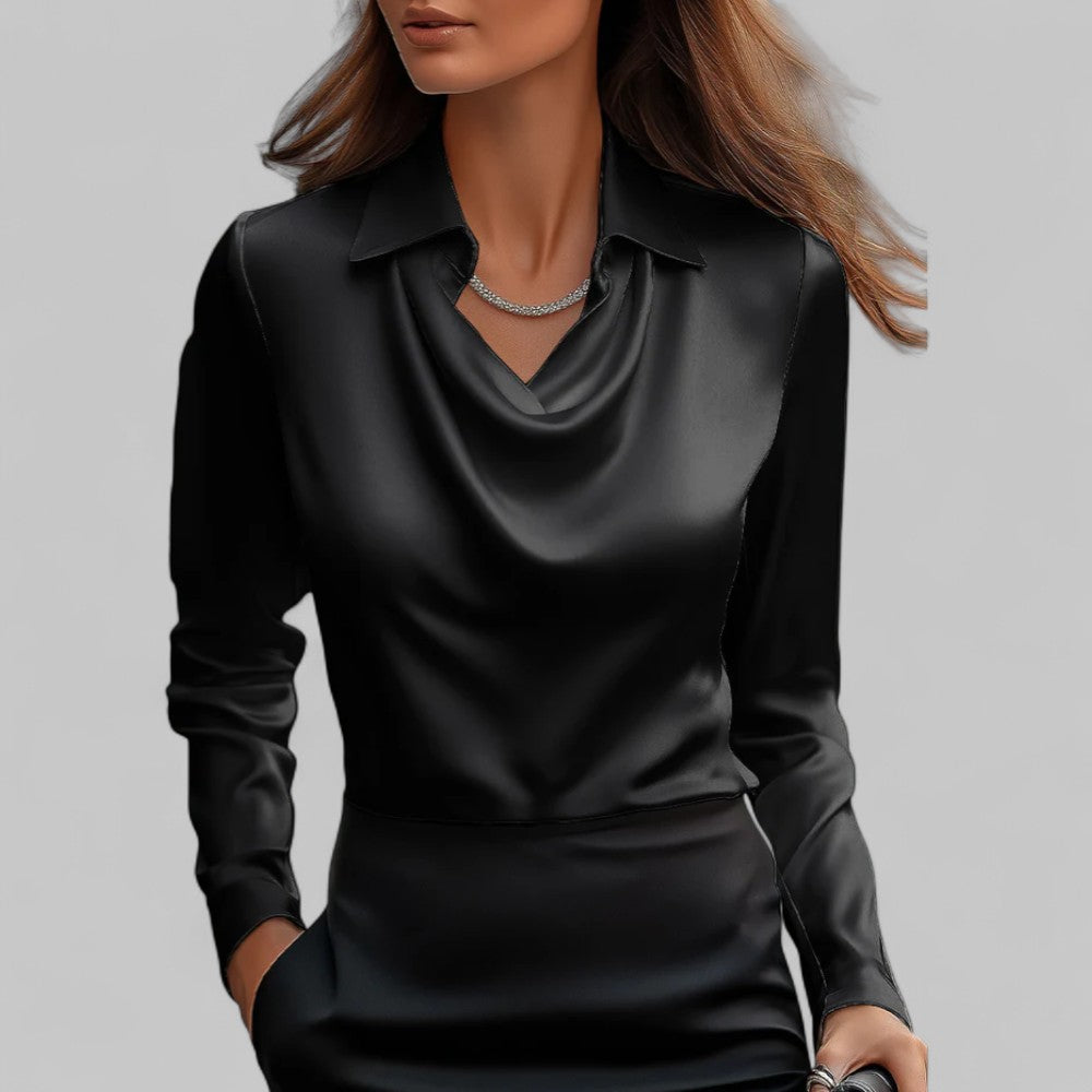 CLAIRE LYON | BLOUSE EN SATIN DRAPÉE POUR FEMMES