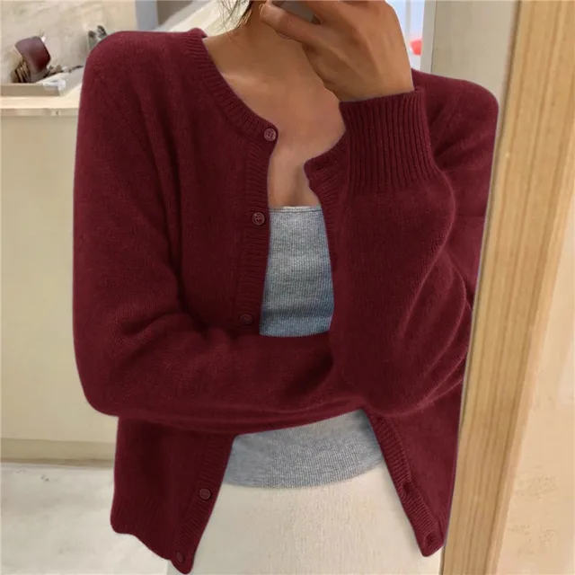 Nathalie - Cardigan Élégant Boutonné Maille Fine