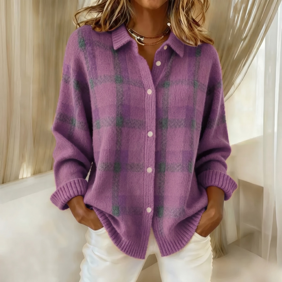 CLAIRE LYON | GILET TRICOTÉ À COL POUR FEMMES