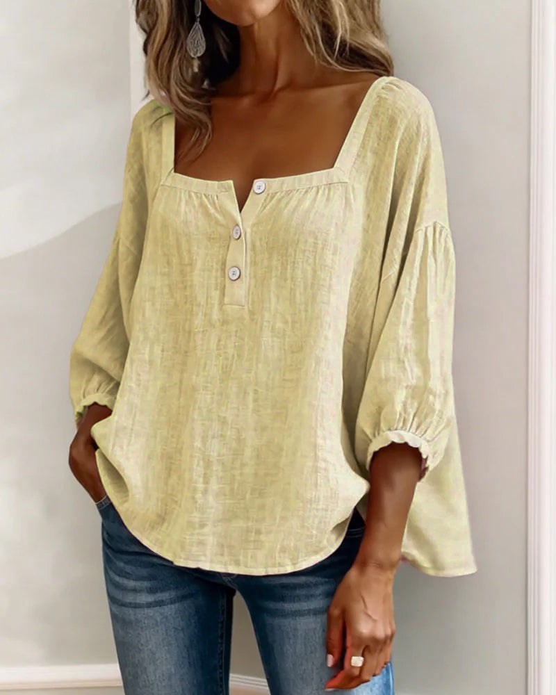 CLAIRE LYON | BLOUSE À COL CARRE POUR FEMMES