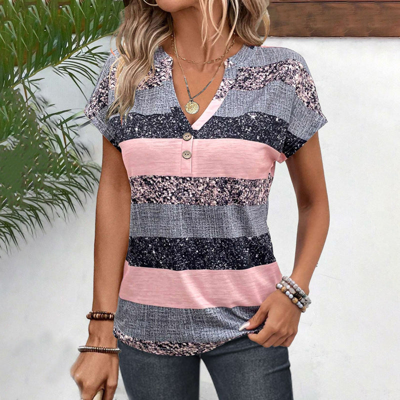 CLAIRE LYON | BLOUSE RAYÉE COL V POUR FEMMES