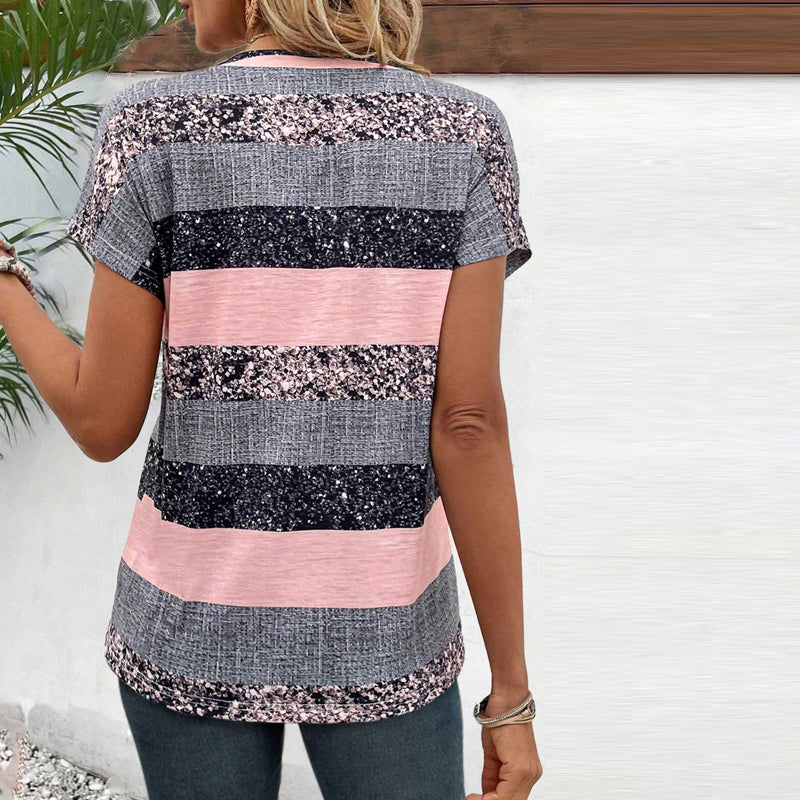 CLAIRE LYON | BLOUSE RAYÉE COL V POUR FEMMES