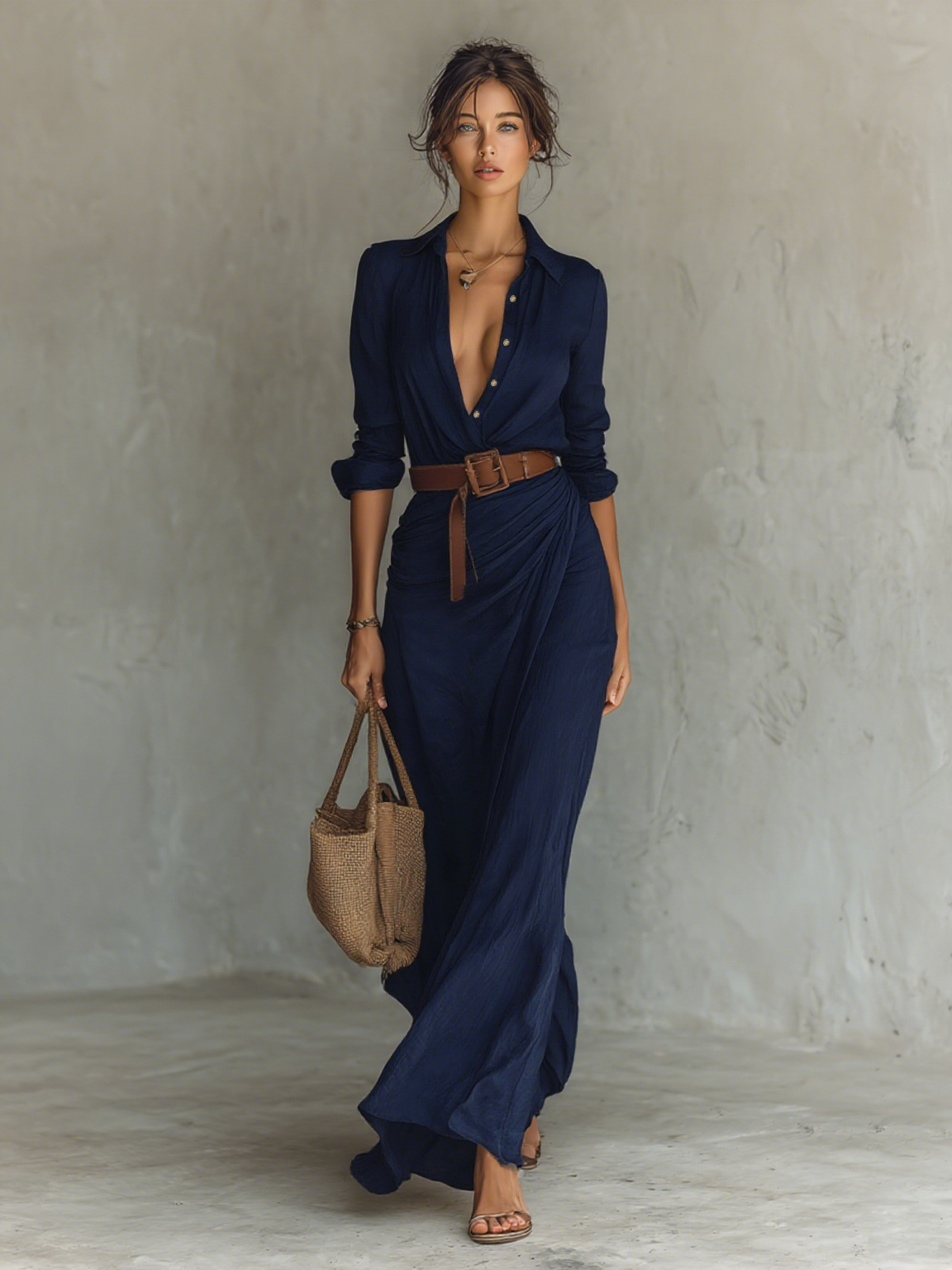 CLAIRE LYON | ROBE MAXI À CEINTURE POUR FEMMES