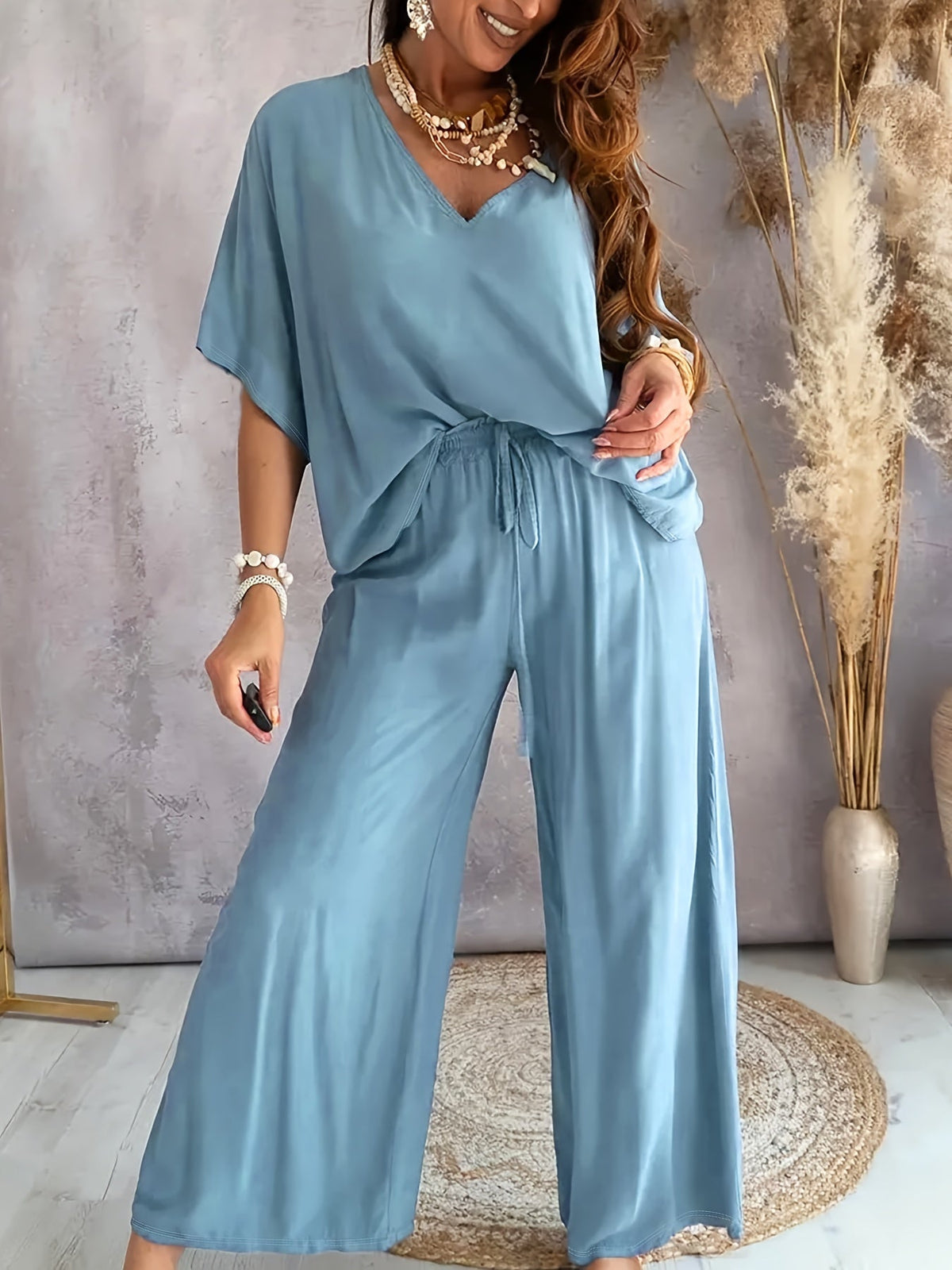 CLAIRE LYON | ENSEMBLE CHIC À COL EN V POUR FEMMES