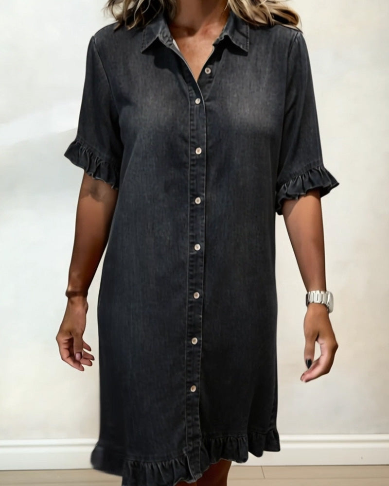 CLAIRE LYON | ROBE EN DENIM À BOUTONS POUR FEMMES