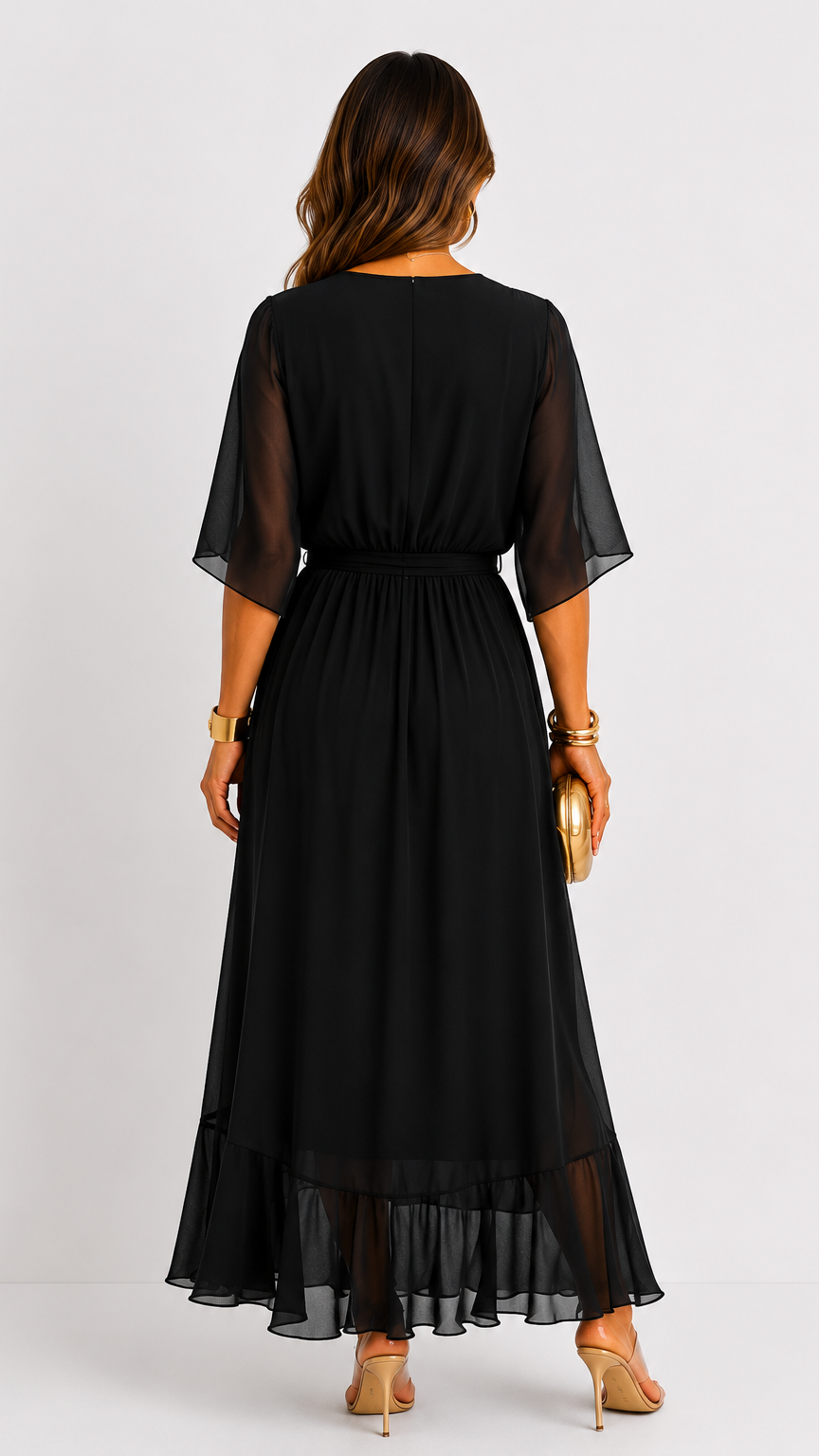 CLAIRE LYON | ROBE EN CHIFFON À ENVELOPPER POUR FEMMES