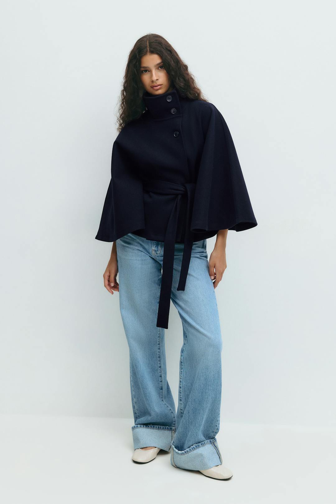 CLAIRE LYON | MANTEAU CAPE À CEINTURE POUR FEMMES