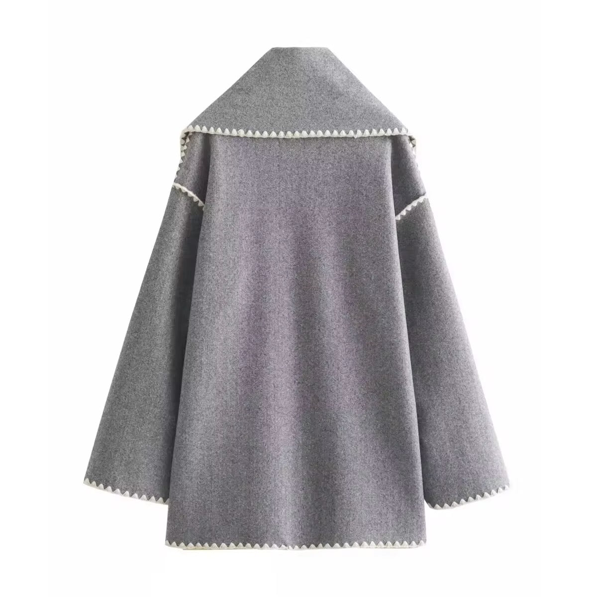 Manteau en maille tweed femme - Col rond, coupe ample