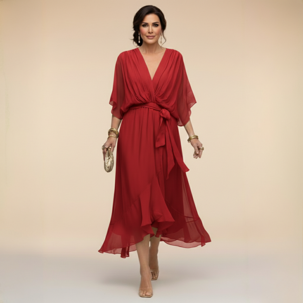 CLAIRE LYON | ROBE EN CHIFFON V POUR FEMMES