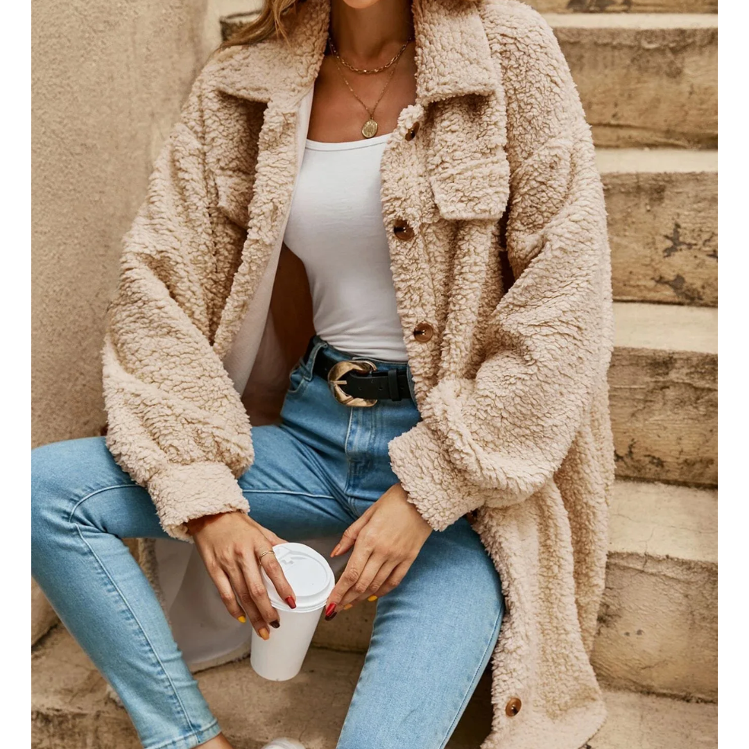 Camille - Cardigan Long Manteau Confort Élégant Femme
