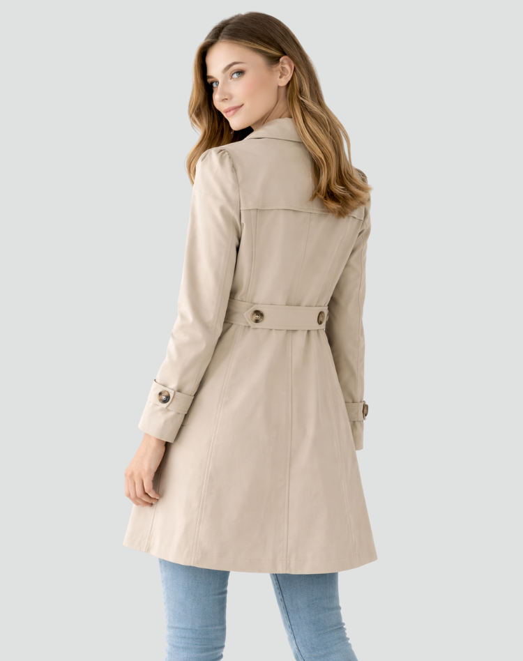 CLAIRE LYON | TRANCHÉE MANTEAU CLASSIQUE À REVERS POUR FEMMES