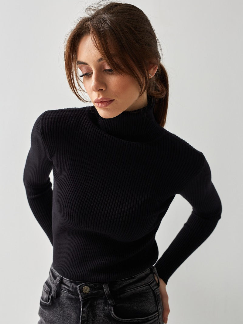 Éléonore - Pull Col Roulé Classique Intemporel Femme