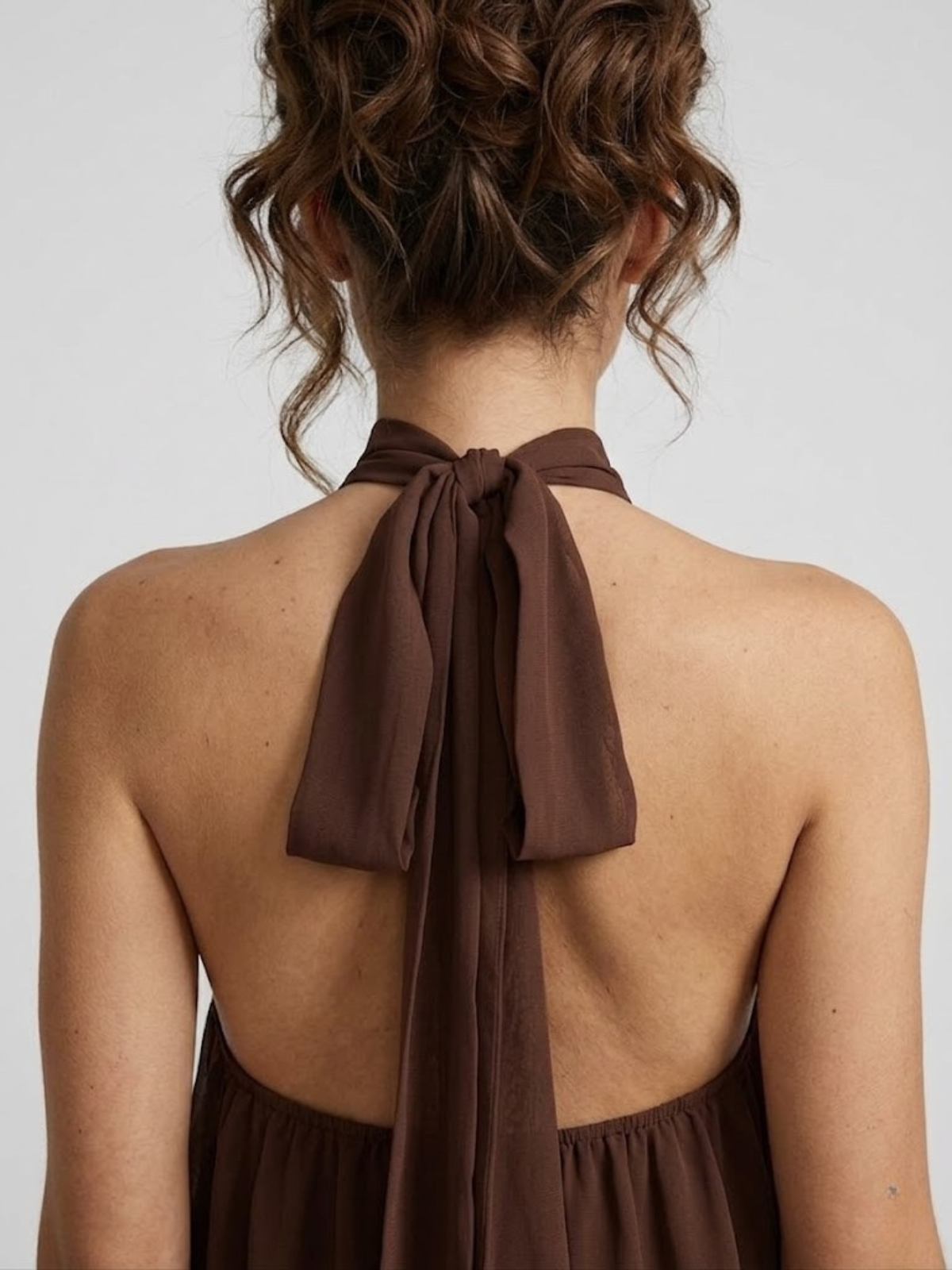 Robe Courte Femme Dos Nu Col Halter - Robe Volantée Hiver