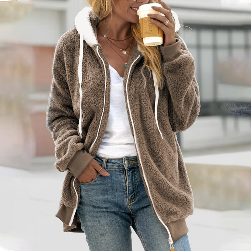 Clara - Veste femme teddy zippée