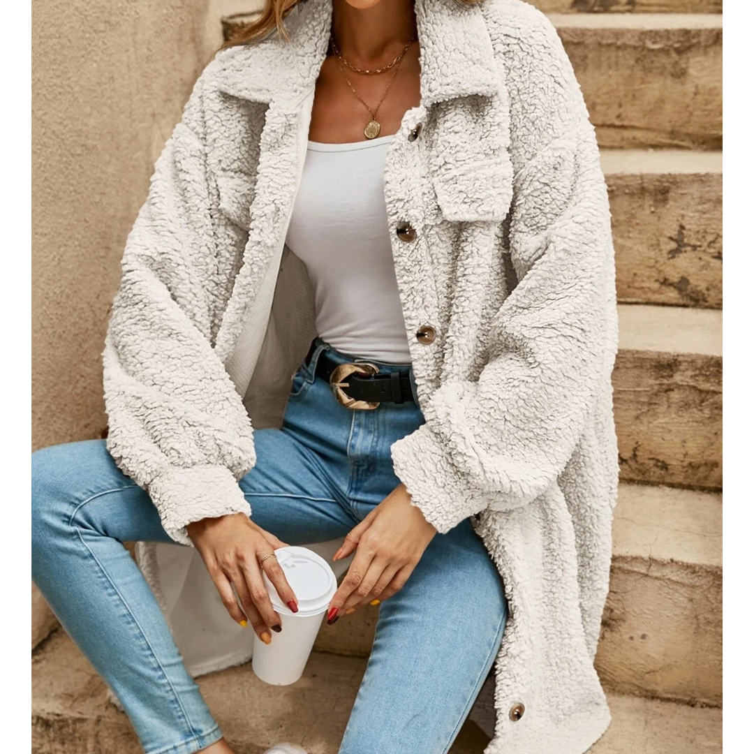 Camille - Cardigan Long Manteau Confort Élégant Femme