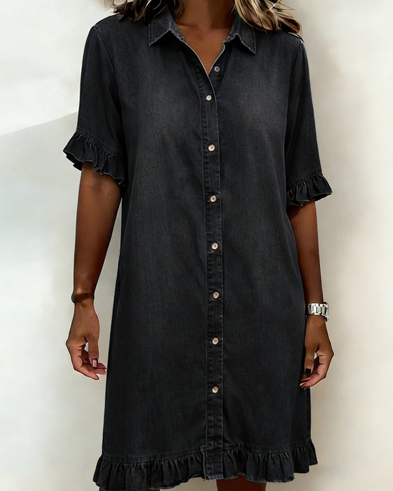 CLAIRE LYON | ROBE EN DENIM À BOUTONS POUR FEMMES