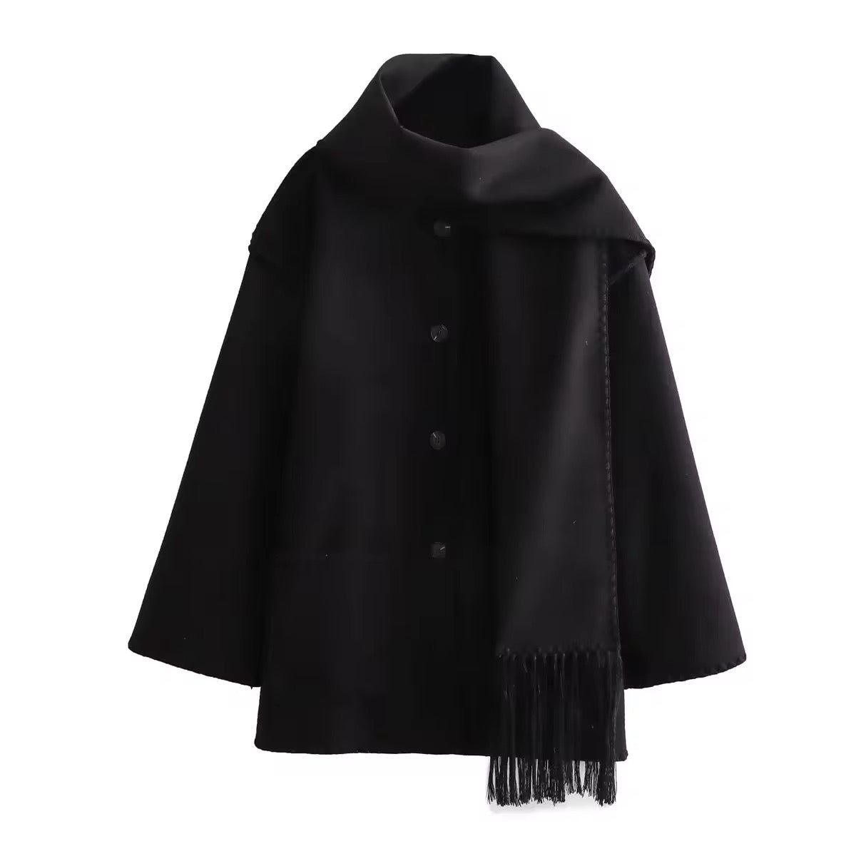 Manteau en maille tweed femme - Col rond, coupe ample