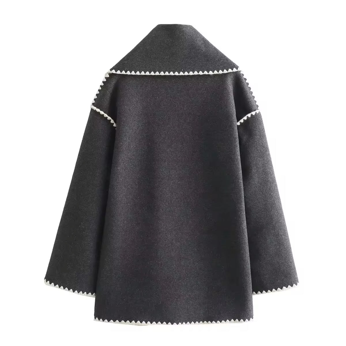 Manteau en maille tweed femme - Col rond, coupe ample