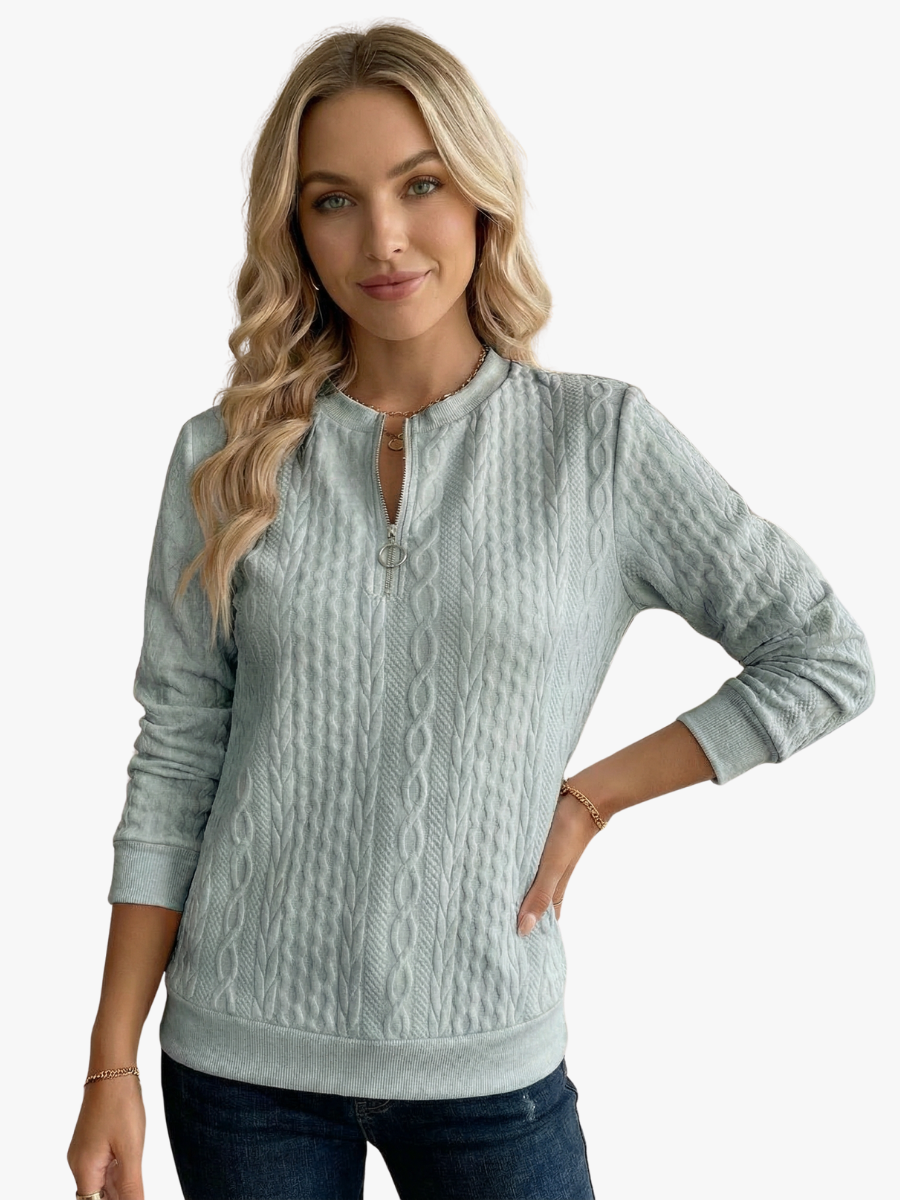 CLAIRE LYON | SWEAT ZIPPÉ TEXTURÉ POUR FEMMES